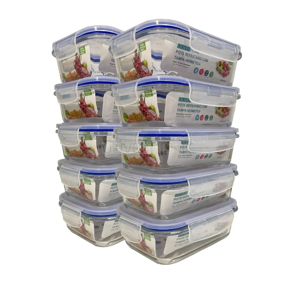 Kit 10 potes empilhados